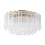 Crystorama Addis 7 Light Aged Brass Flush Mount