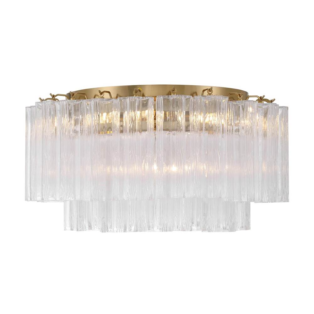 Crystorama ADD-321-AG-CL Aged Brass Addis 7 Light Aged Brass Flush Mount Image 5