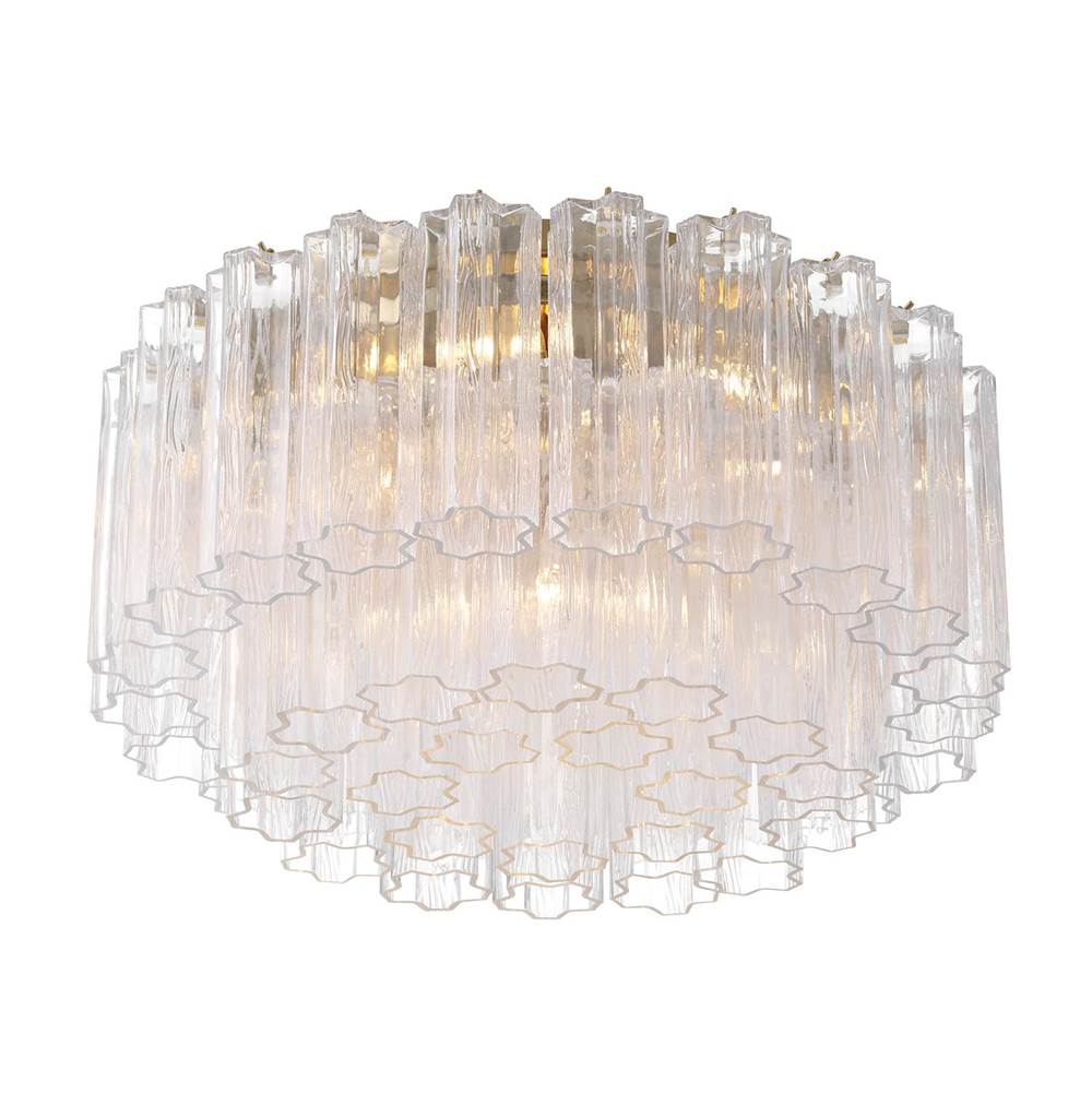 Crystorama ADD-321-AG-CL Aged Brass Addis 7 Light Aged Brass Flush Mount Image 4