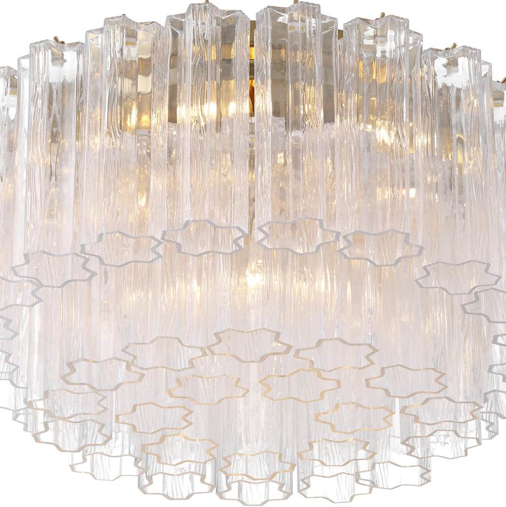 Crystorama ADD-321-AG-CL Aged Brass Addis 7 Light Aged Brass Flush Mount Image 3
