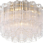 Crystorama ADD-321-AG-CL Aged Brass Addis 7 Light Aged Brass Flush Mount Image 3