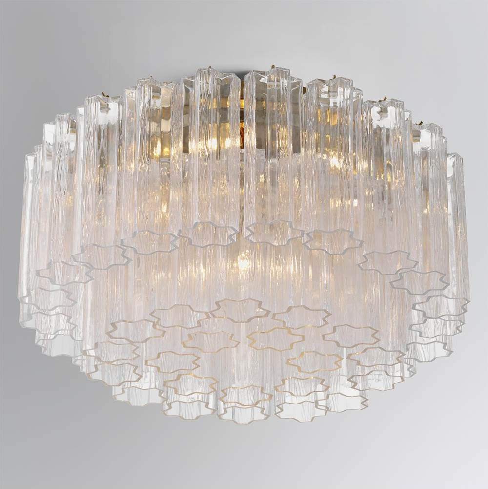 Crystorama ADD-321-AG-CL Aged Brass Addis 7 Light Aged Brass Flush Mount Image 2