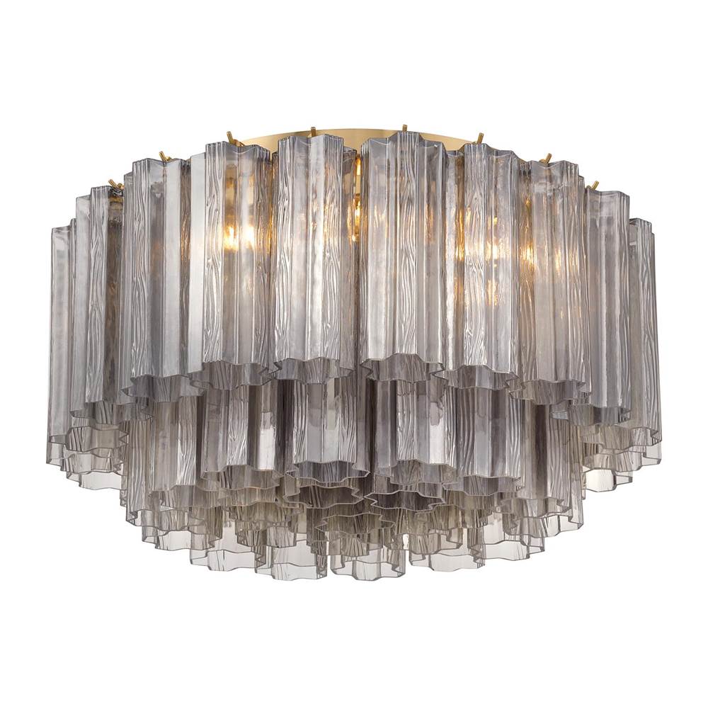 Crystorama ADD-321-AG-SM Aged Brass Addis 7 Light Aged Brass Flush Mount Image 1