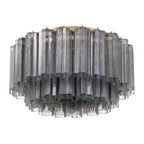 Crystorama Addis 7 Light Aged Brass Flush Mount