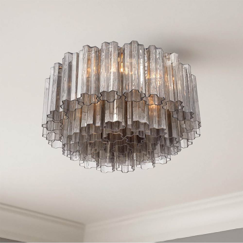Crystorama ADD-321-AG-SM Aged Brass Addis 7 Light Aged Brass Flush Mount Image 4