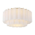 Crystorama ADD-321-AG-WH Aged Brass Addis 7 Light Aged Brass Flush Mount Image 1