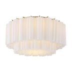 Crystorama ADD-321-AG-WH Aged Brass Addis 7 Light Aged Brass Flush Mount Image 1
