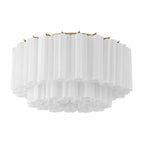 Crystorama Addis 7 Light Aged Brass Flush Mount