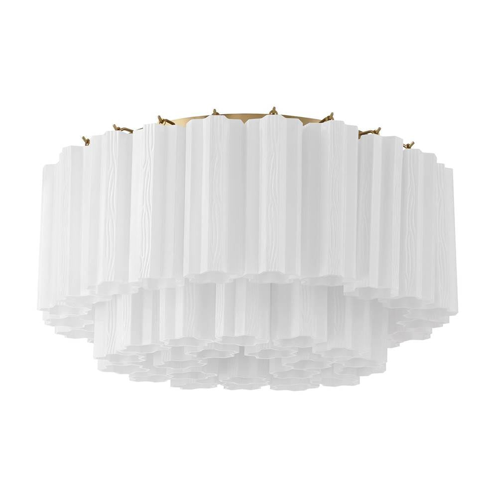 Crystorama Addis 7 Light Aged Brass Flush Mount