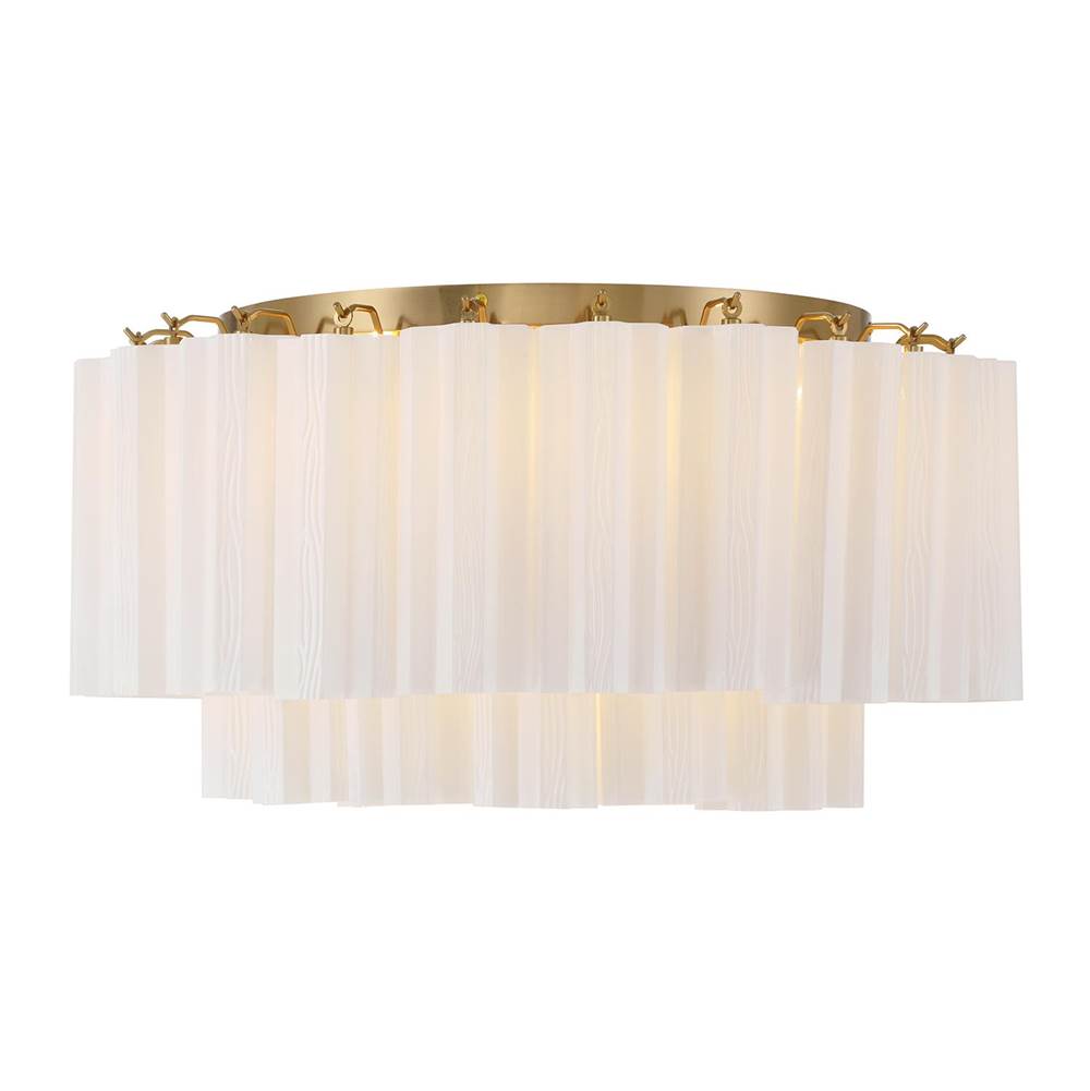 Crystorama ADD-321-AG-WH Aged Brass Addis 7 Light Aged Brass Flush Mount Image 5