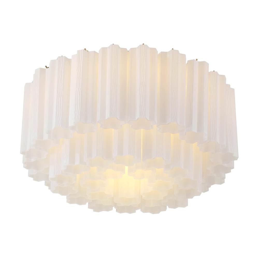 Crystorama ADD-321-AG-WH Aged Brass Addis 7 Light Aged Brass Flush Mount Image 4