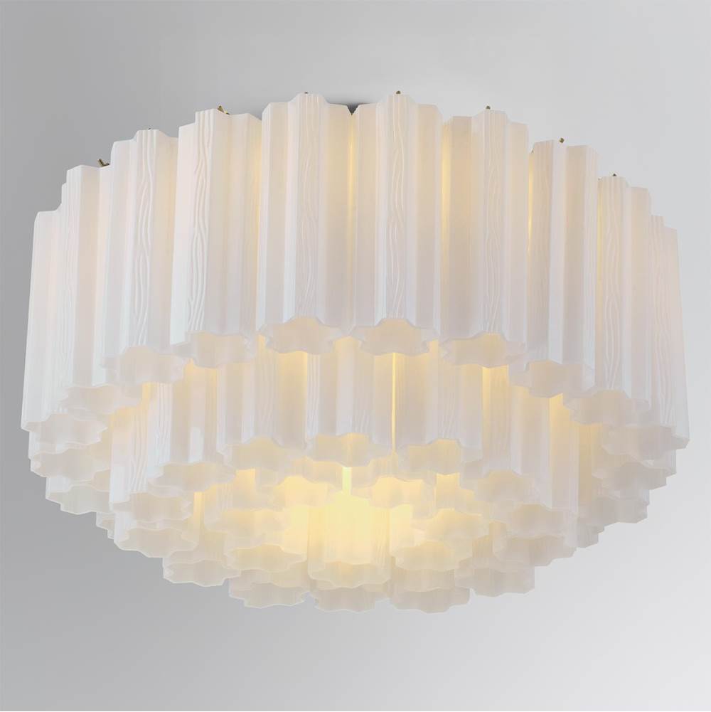 Crystorama ADD-321-AG-WH Aged Brass Addis 7 Light Aged Brass Flush Mount Image 2