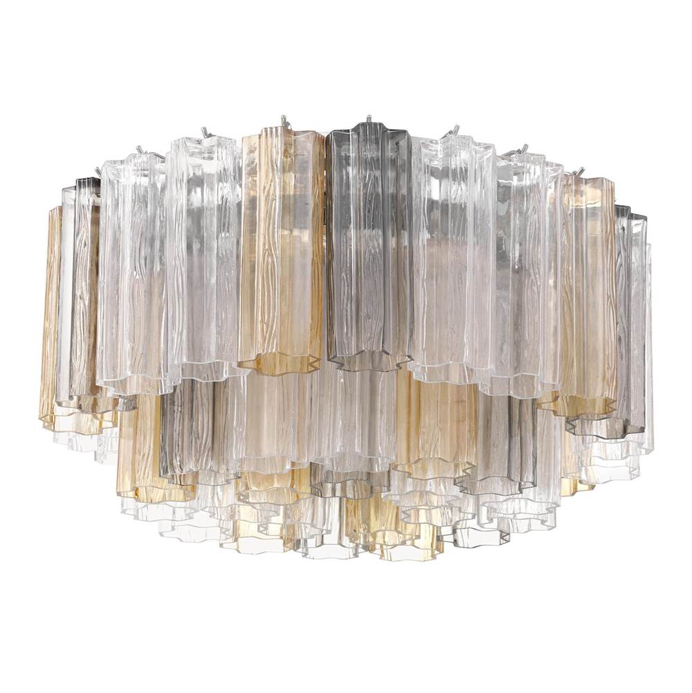 Crystorama Addis 7 Light Aged Brass Flush Mount