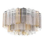 Crystorama Addis 7 Light Aged Brass Flush Mount