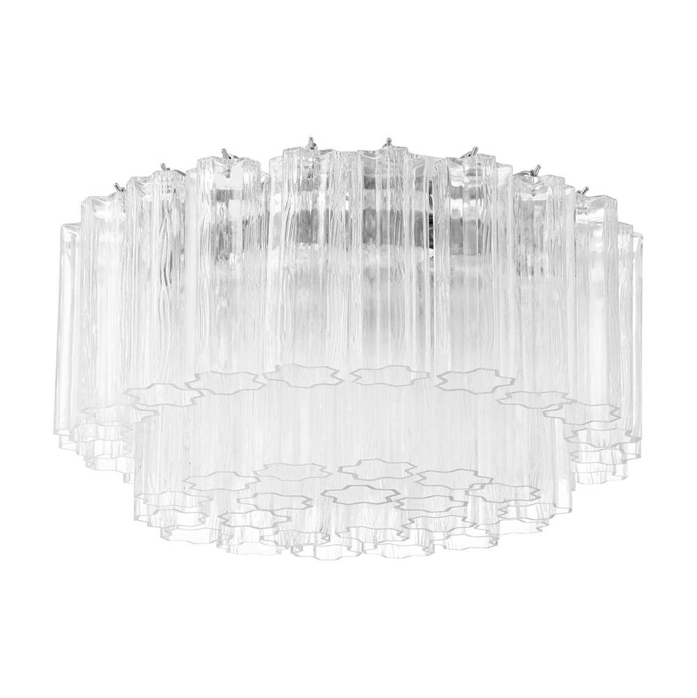 Crystorama Addis 7 Light Aged Brass Flush Mount