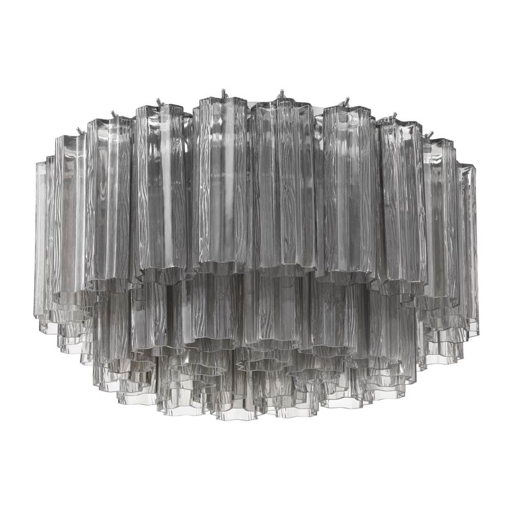 Crystorama Addis 7 Light Aged Brass Flush Mount