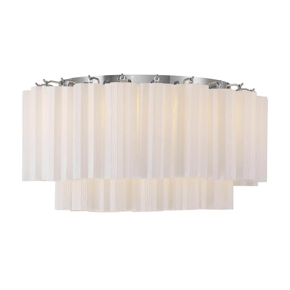 Crystorama ADD-321-CH-WH Polished Chrome Addis 7 Light Polished Chrome Flush Mount Image 5