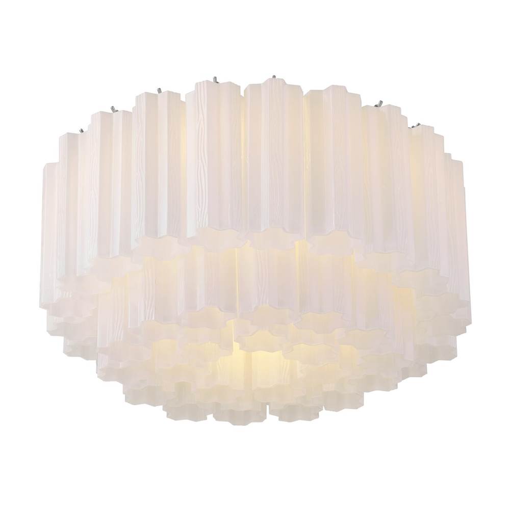 Crystorama ADD-321-CH-WH Polished Chrome Addis 7 Light Polished Chrome Flush Mount Image 4