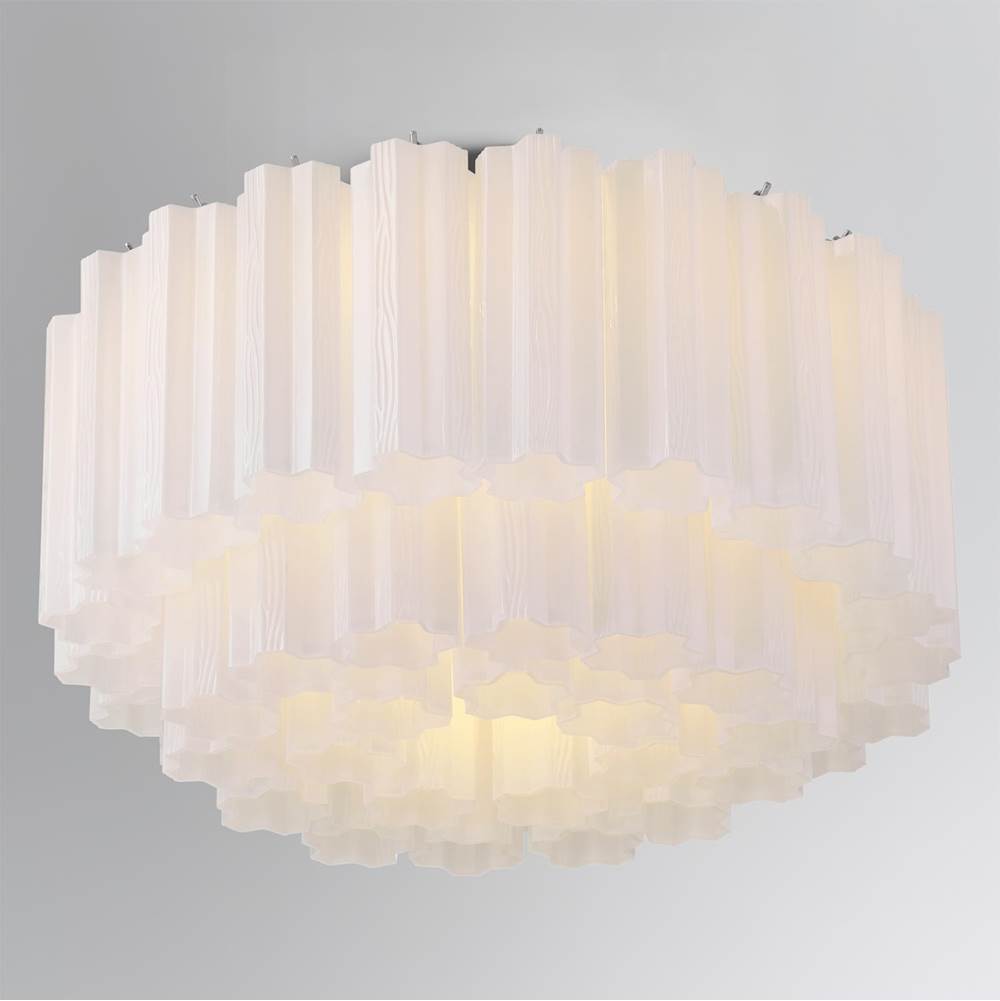 Crystorama ADD-321-CH-WH Polished Chrome Addis 7 Light Polished Chrome Flush Mount Image 2