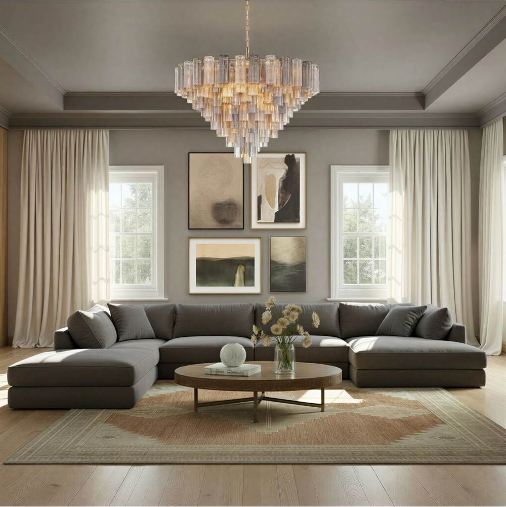 Crystorama ADD-327-AG-AU Aged Brass Addis 49'' Aged Brass Chandelier Image 3