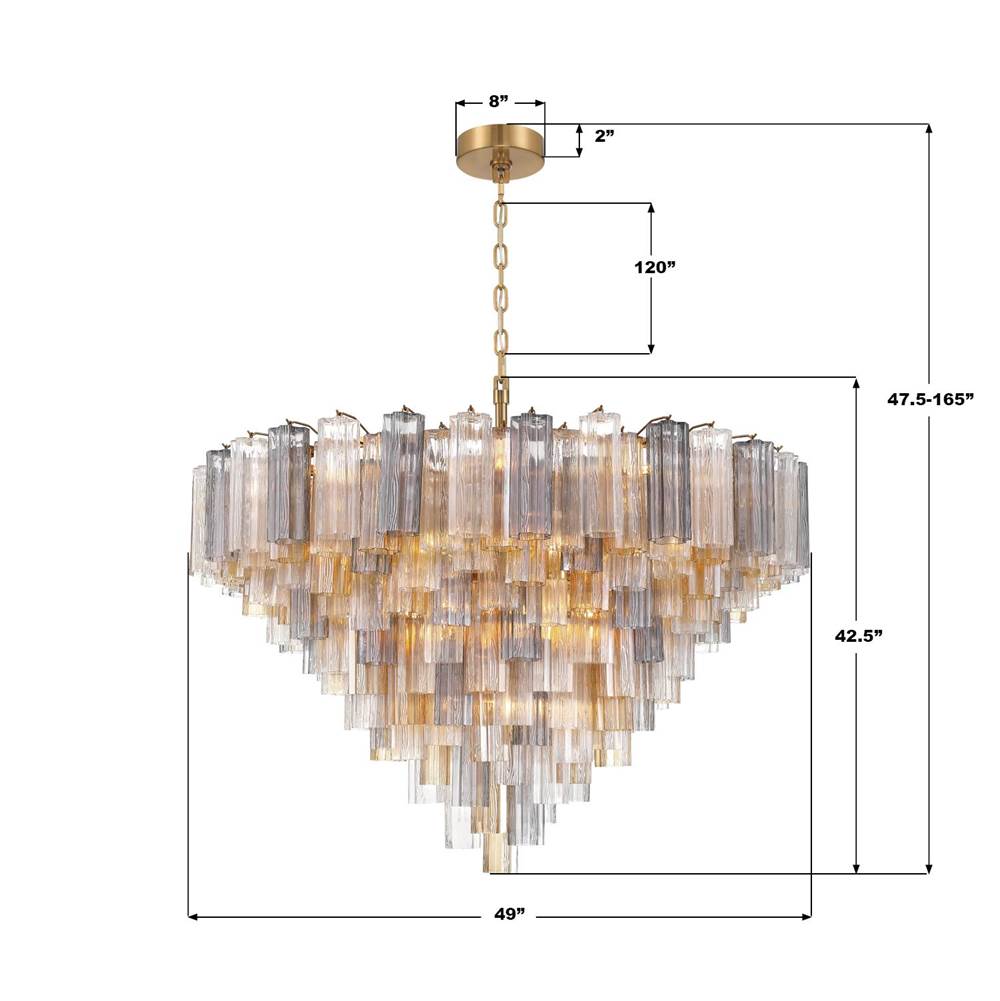 Crystorama ADD-327-AG-AU Aged Brass Addis 49'' Aged Brass Chandelier Image 2
