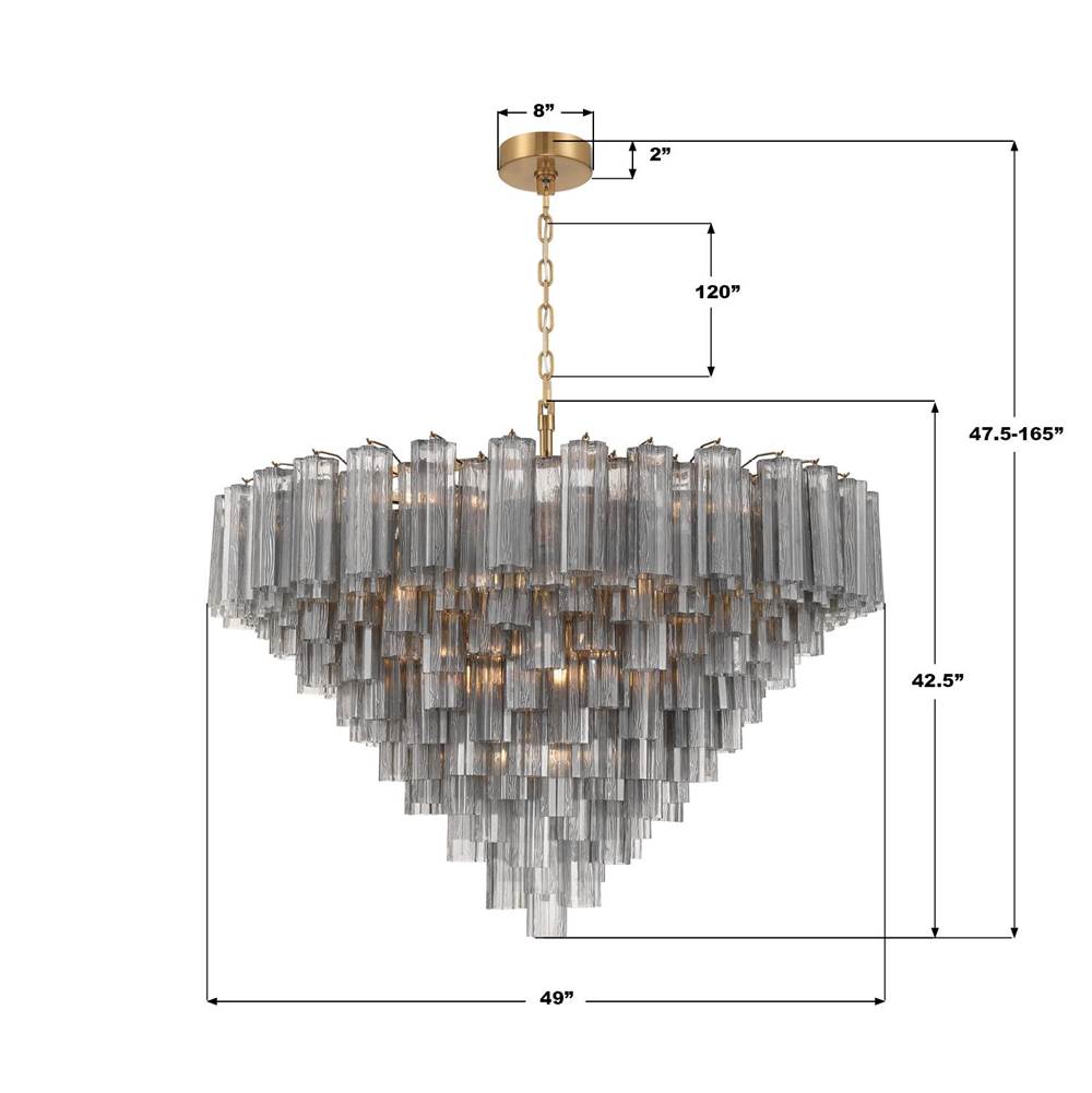 Crystorama ADD-327-AG-SM Aged Brass Addis 49'' Aged Brass Chandelier Image 2
