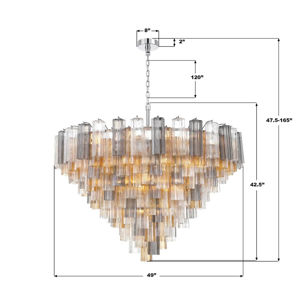 Crystorama ADD-327-CH-AU Polished Chrome Addis 49'' Polished Chrome Chandelier Image 2