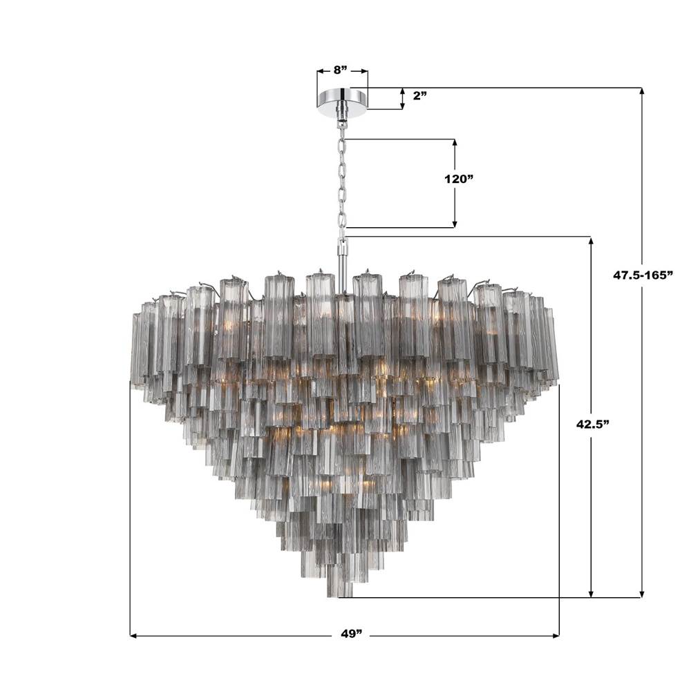 Crystorama ADD-327-CH-SM Polished Chrome Addis 49'' Polished Chrome Chandelier Image 2