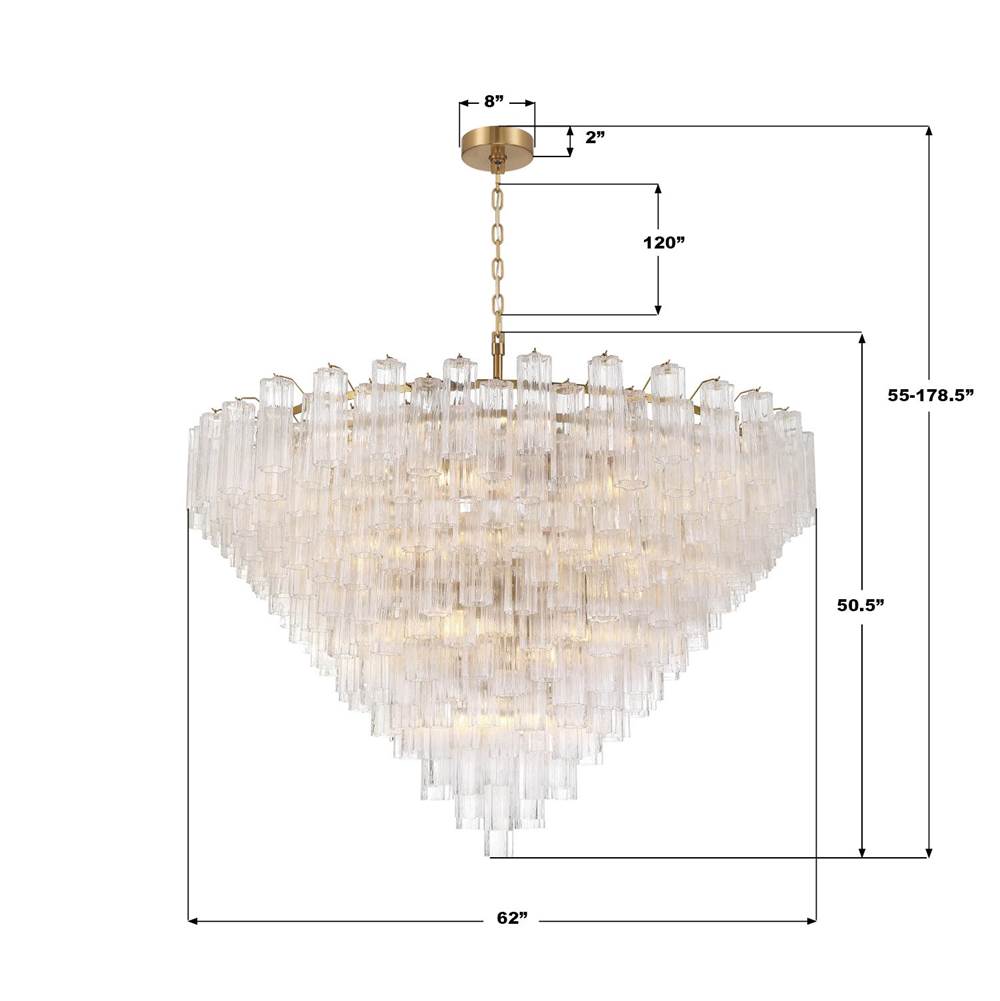 Crystorama ADD-329-AG-CL Aged Brass Addis 62'' Aged Brass Chandelier Image 2