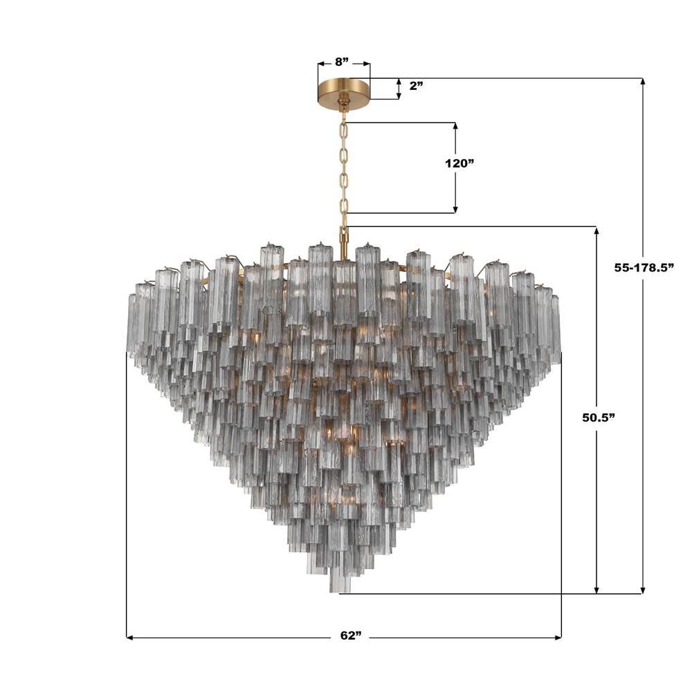 Crystorama ADD-329-AG-SM Aged Brass Addis 62'' Aged Brass Chandelier Image 2