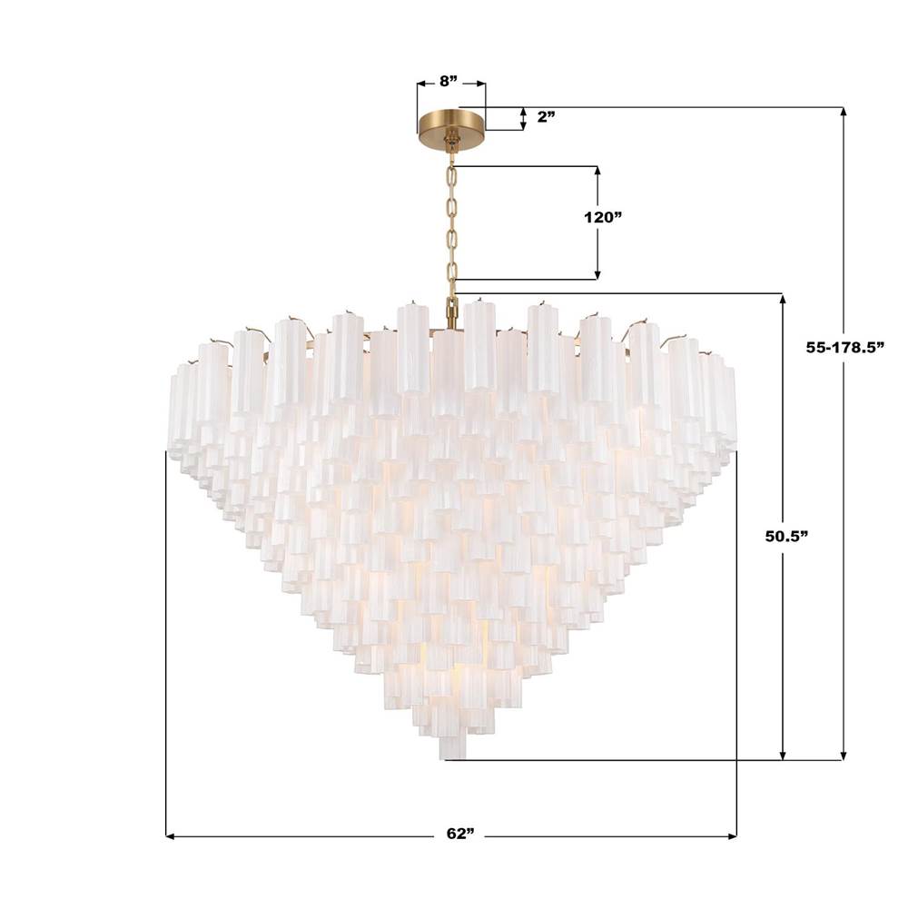 Crystorama ADD-329-AG-WH Aged Brass Addis 62'' Aged Brass Chandelier Image 2