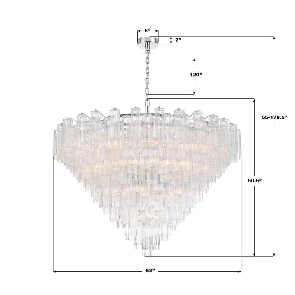 Crystorama ADD-329-CH-CL Polished Chrome Addis 62'' Polished Chrome Chandelier Image 2