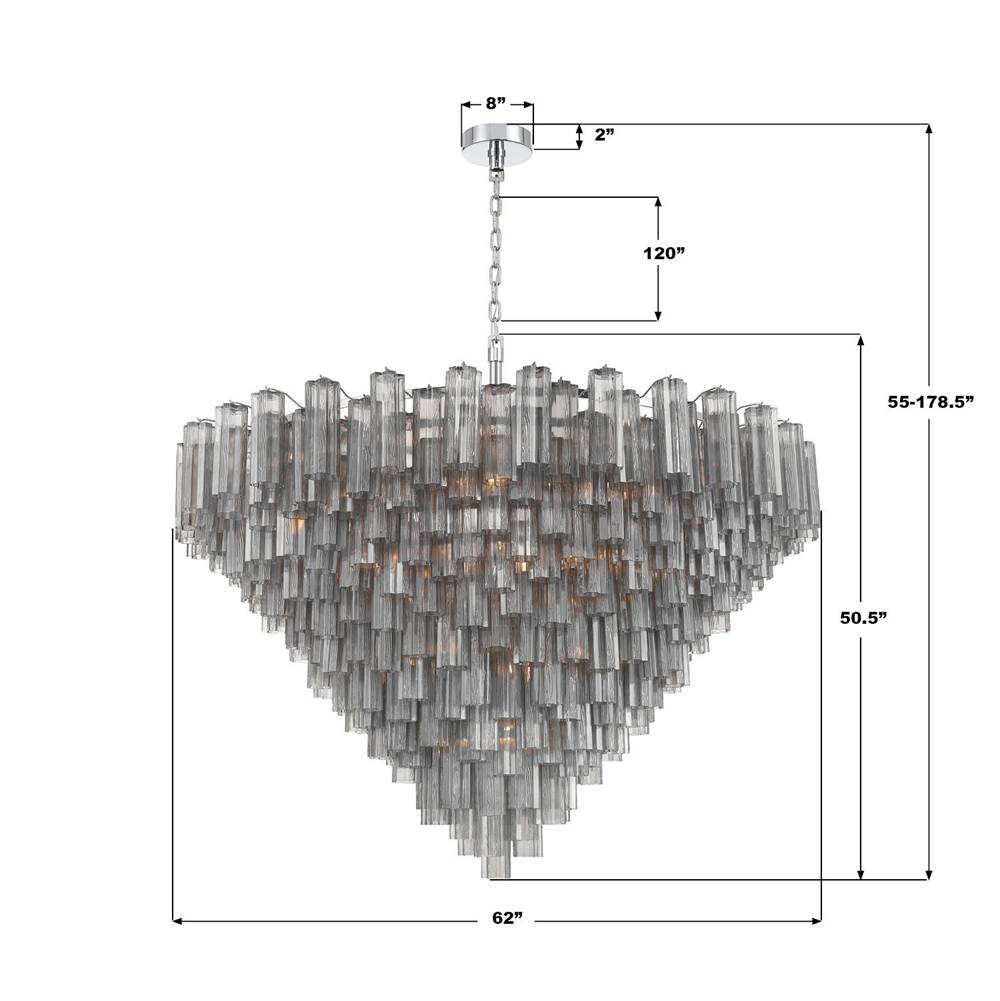 Crystorama ADD-329-CH-SM Polished Chrome Addis 62'' Polished Chrome Chandelier Image 2