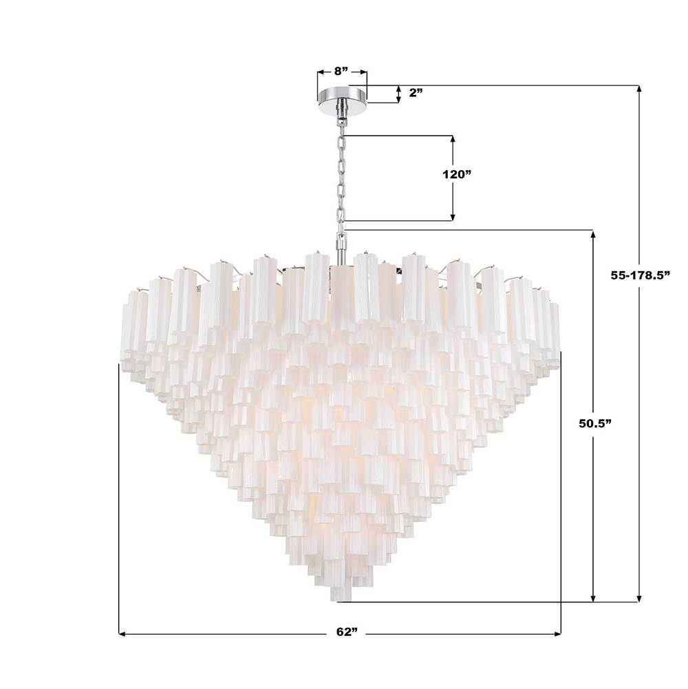 Crystorama ADD-329-CH-WH Polished Chrome Addis 62'' Polished Chrome Chandelier Image 2