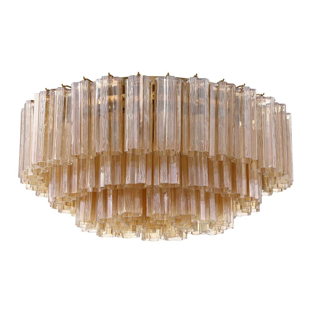 Crystorama Addis 16 Light Aged Brass Flush Mount