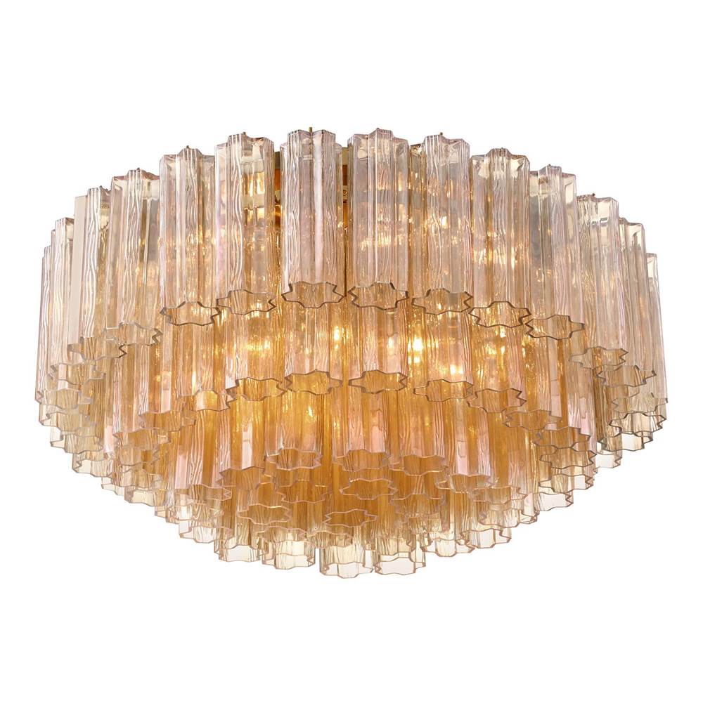 Crystorama ADD-331-AG-AM Aged Brass Addis 16 Light Aged Brass Flush Mount Image 4