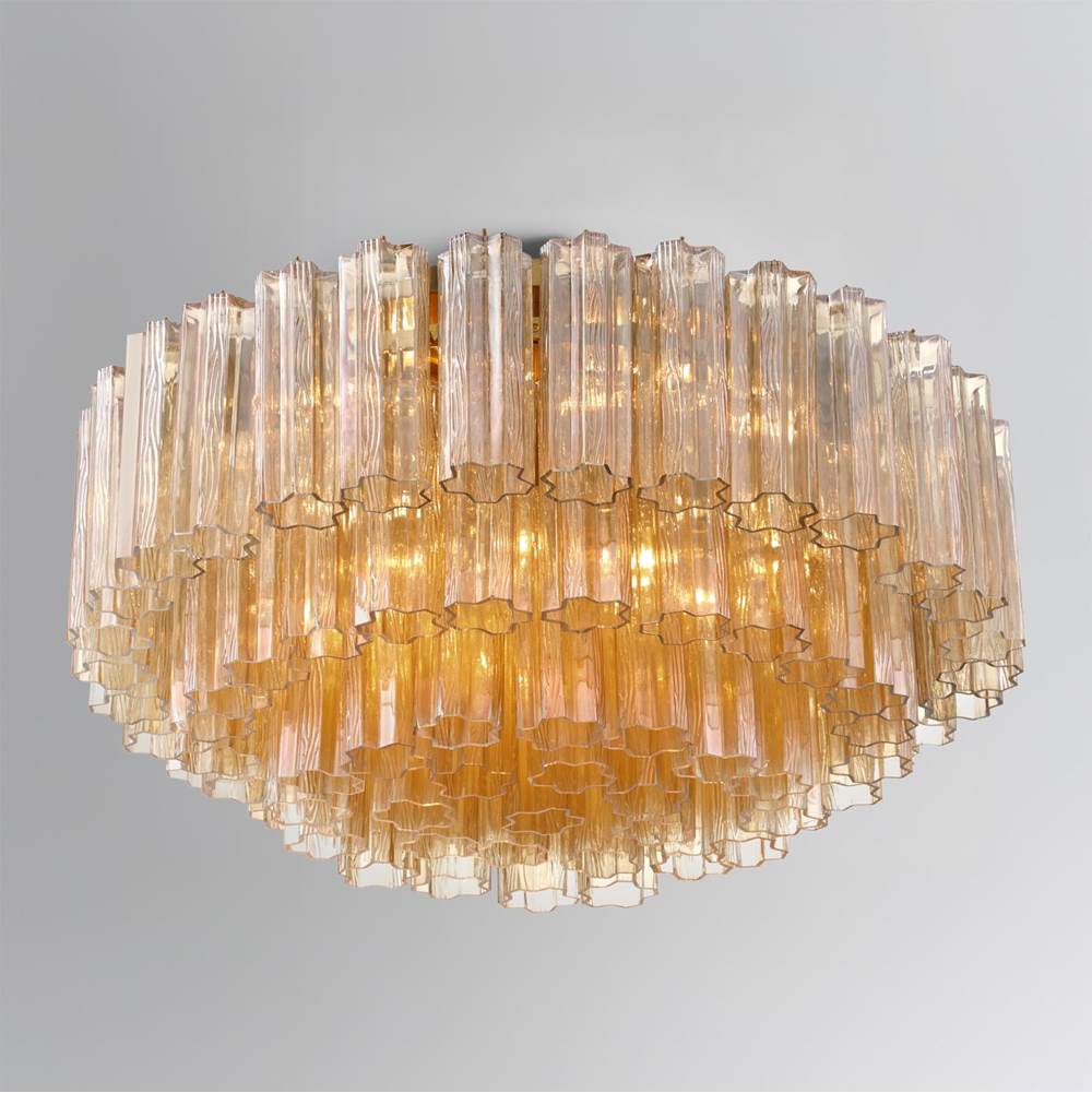 Crystorama ADD-331-AG-AM Aged Brass Addis 16 Light Aged Brass Flush Mount Image 2