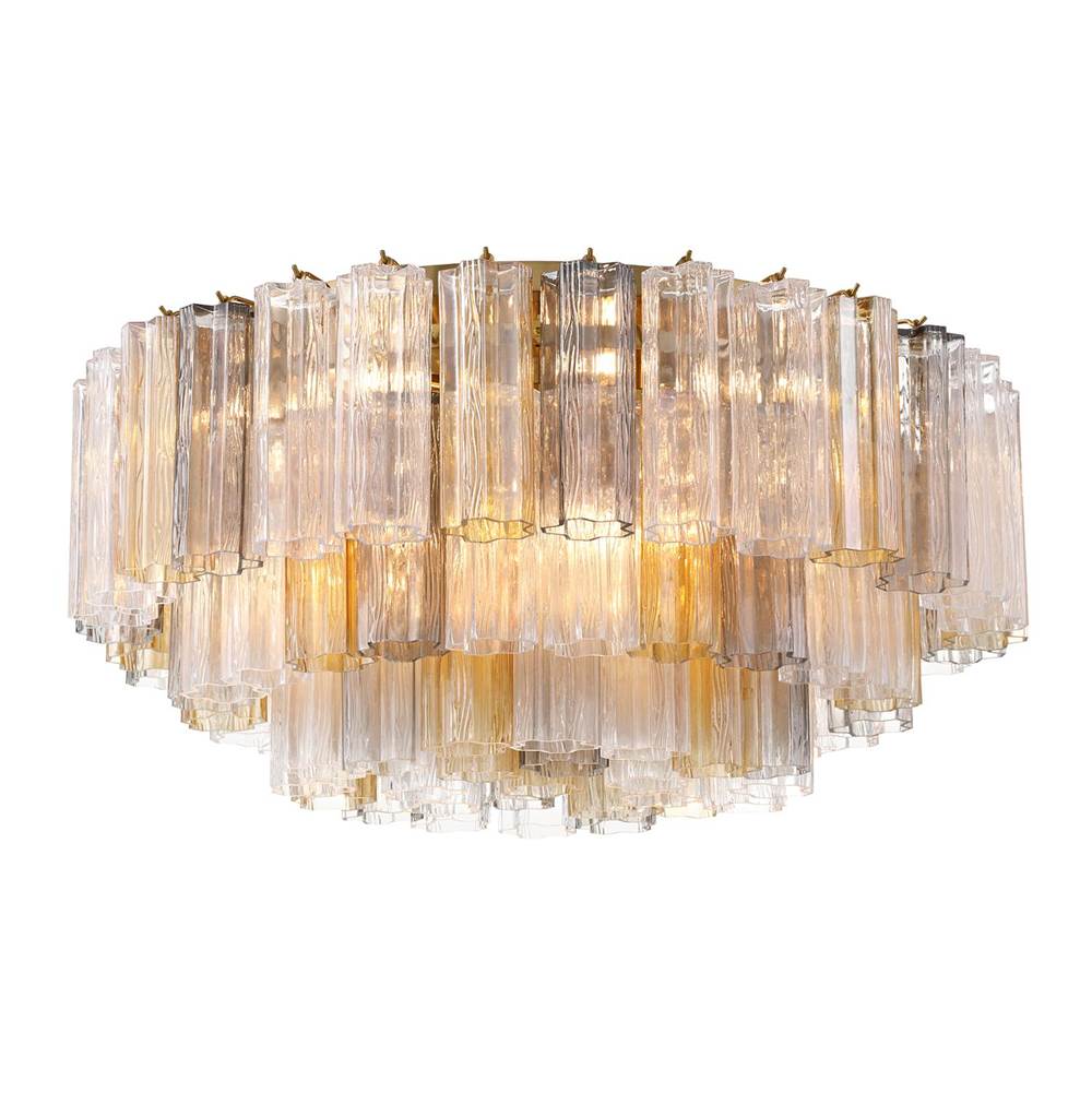 Crystorama ADD-331-AG-AU Aged Brass Addis 16 Light Aged Brass Flush Mount Image 1