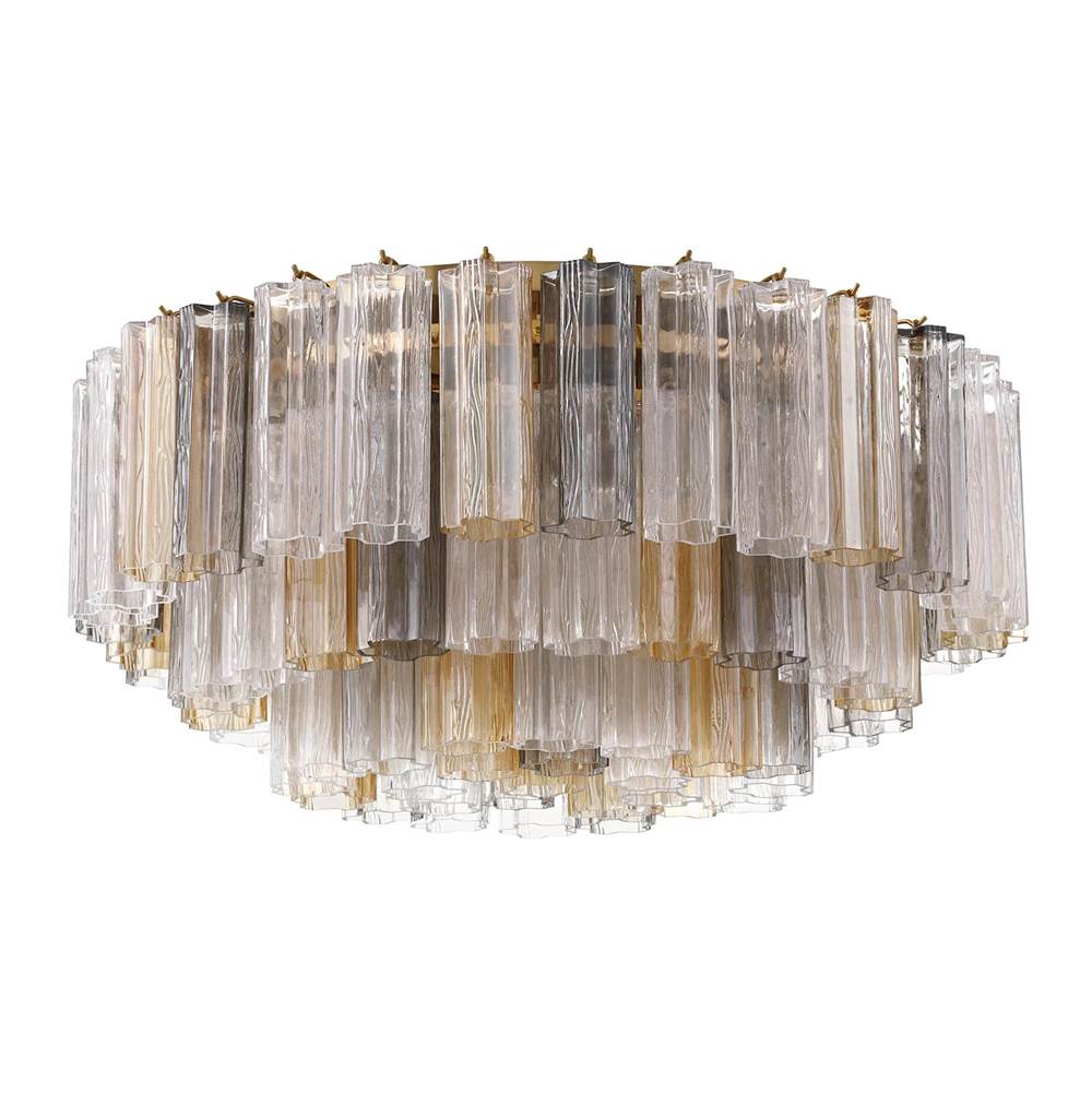Crystorama Addis 16 Light Aged Brass Flush Mount
