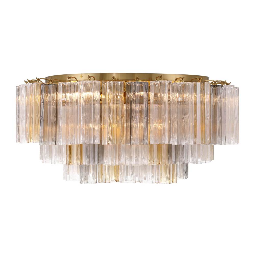 Crystorama ADD-331-AG-AU Aged Brass Addis 16 Light Aged Brass Flush Mount Image 5