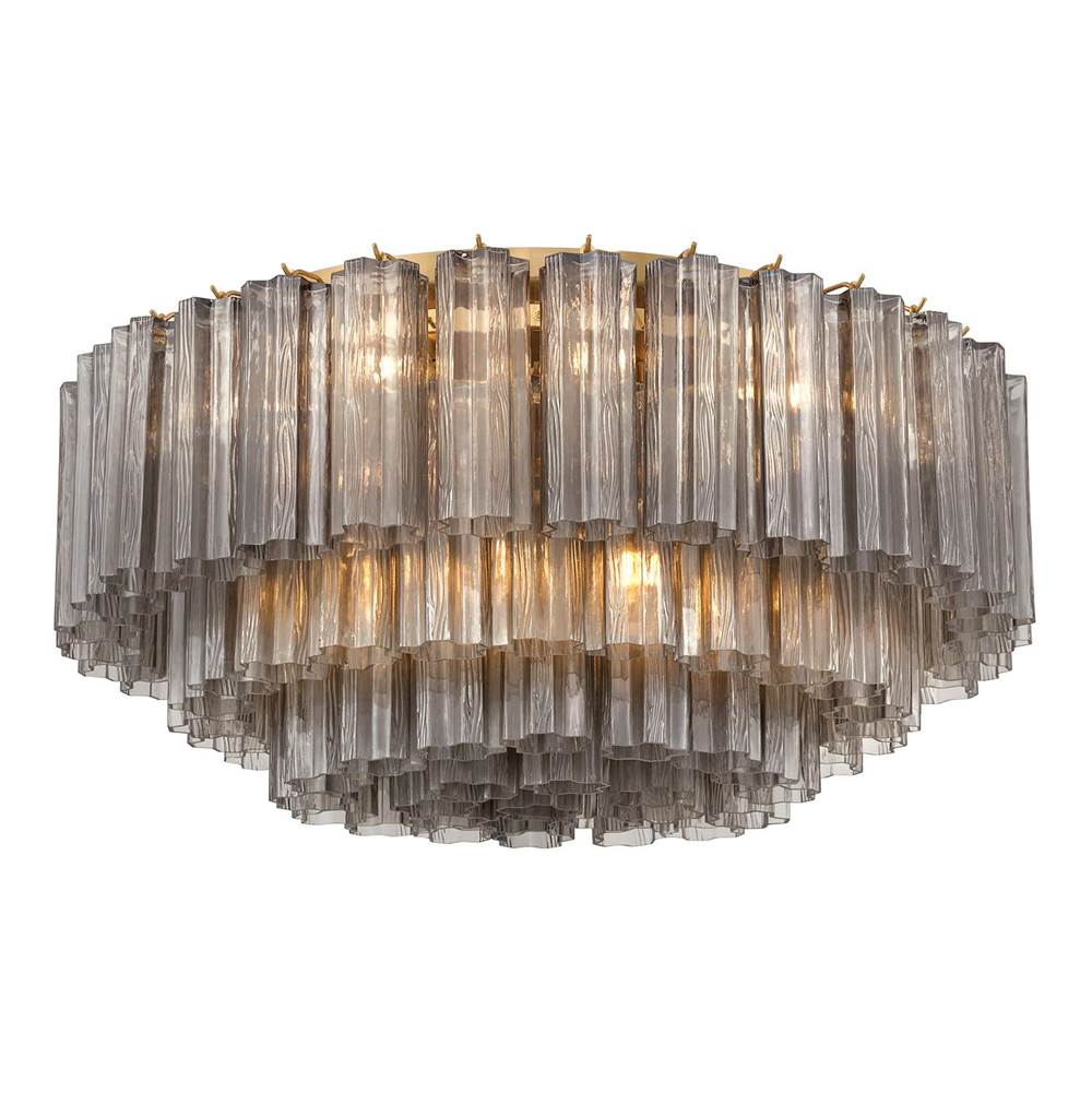 Crystorama ADD-331-AG-SM Aged Brass Addis 16 Light Aged Brass Flush Mount Image 1