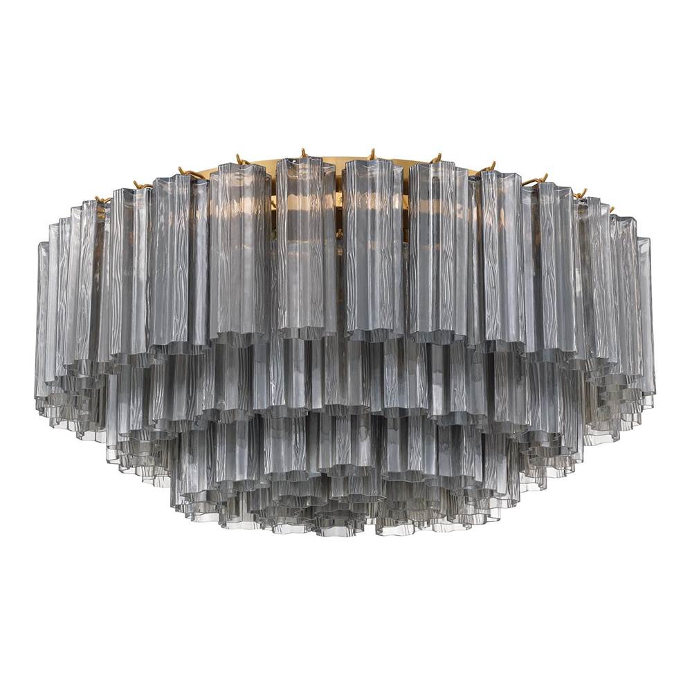 Crystorama Addis 16 Light Aged Brass Flush Mount