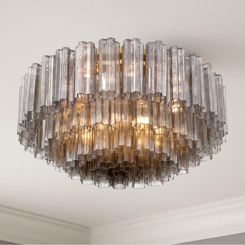 Crystorama ADD-331-AG-SM Aged Brass Addis 16 Light Aged Brass Flush Mount Image 4