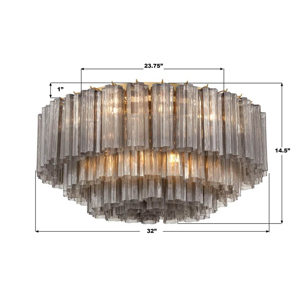 Crystorama ADD-331-AG-SM Aged Brass Addis 16 Light Aged Brass Flush Mount Image 3