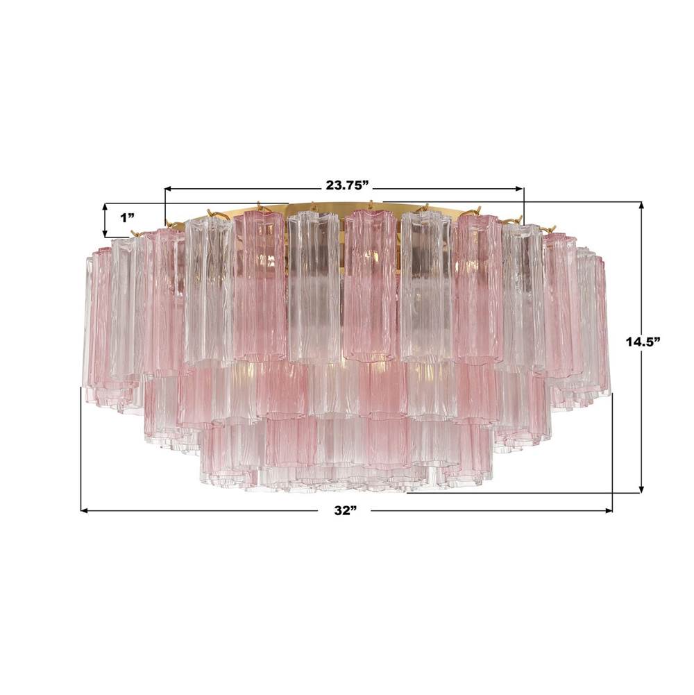 Crystorama ADD-331-AG-SP Aged Brass Addis 16 Light Aged Brass Flush Mount Image 3