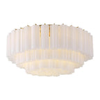 Crystorama ADD-331-AG-WH Aged Brass Addis 16 Light Aged Brass Flush Mount Image 1