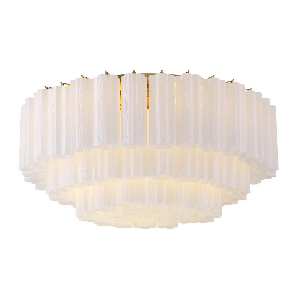 Crystorama ADD-331-AG-WH Aged Brass Addis 16 Light Aged Brass Flush Mount Image 1