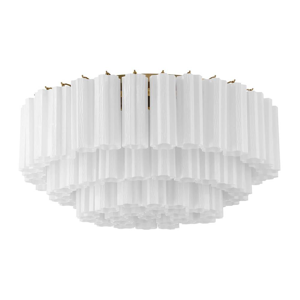 Crystorama Addis 16 Light Aged Brass Flush Mount