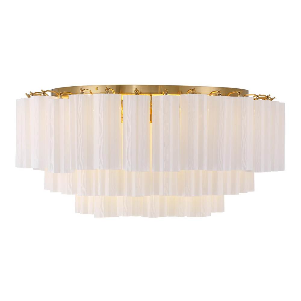 Crystorama ADD-331-AG-WH Aged Brass Addis 16 Light Aged Brass Flush Mount Image 5