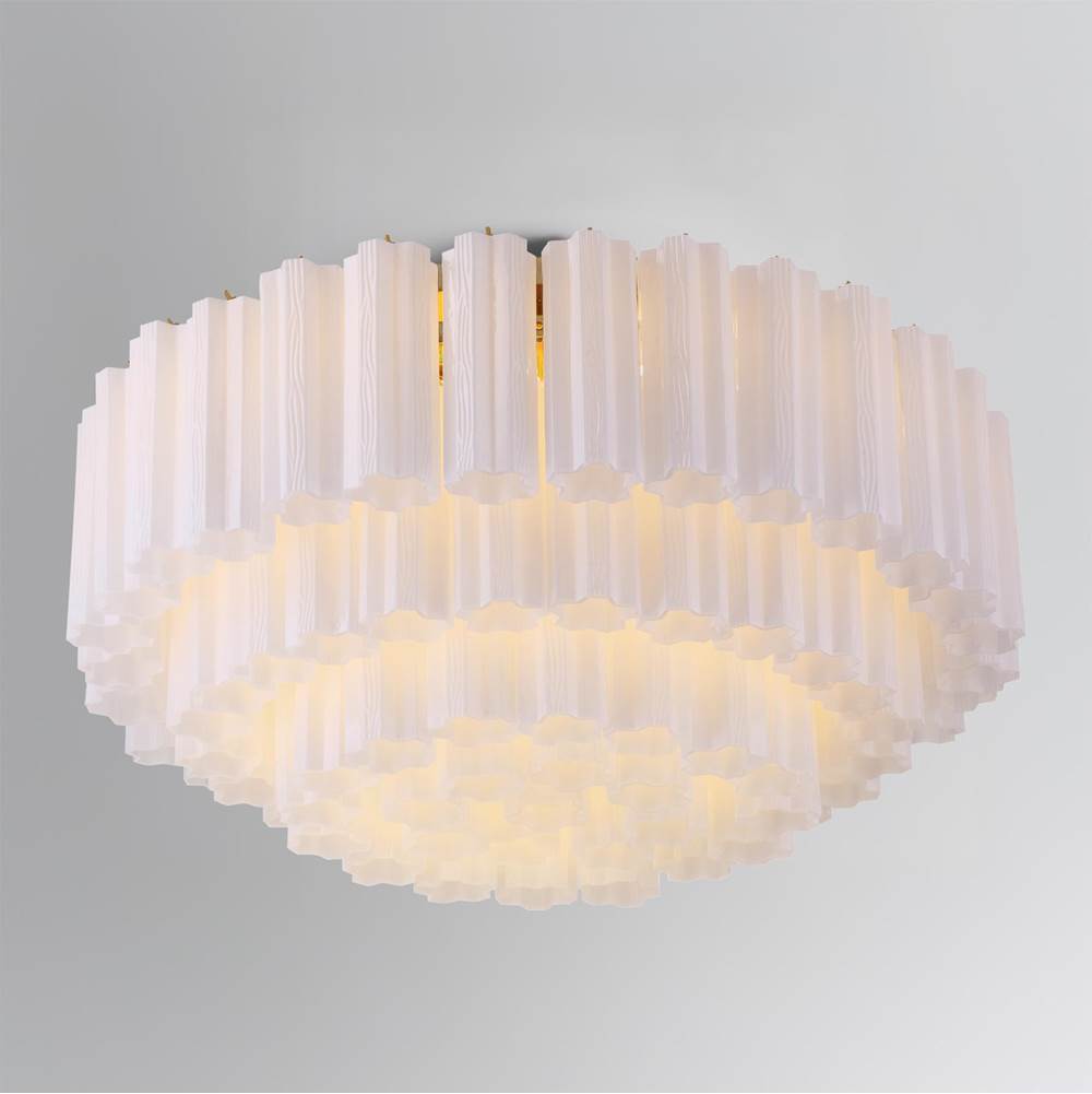 Crystorama ADD-331-AG-WH Aged Brass Addis 16 Light Aged Brass Flush Mount Image 2